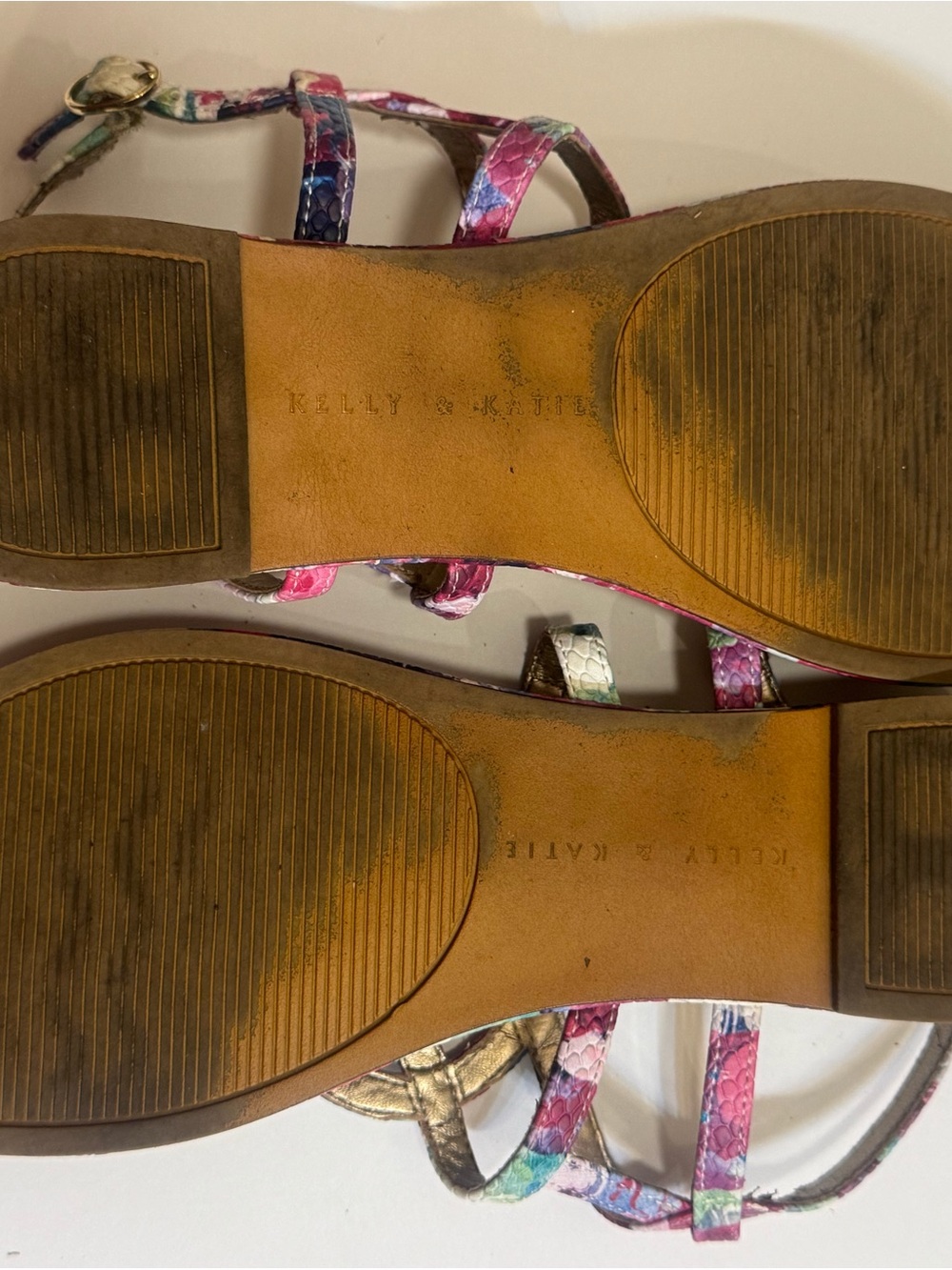 Kelly & Katie Pink Blue Multicolor Loop-Strap Sandals - Picture 5 of 5